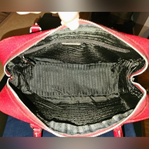 Authentic PRADA Red Bowler Shoulder Bag - Picture 7 of 12